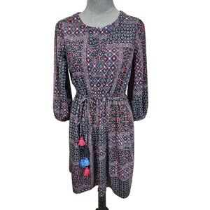 Loft Dress Womens Small Floral Print Elastic Waist Balloon Sleeve Cottagecore